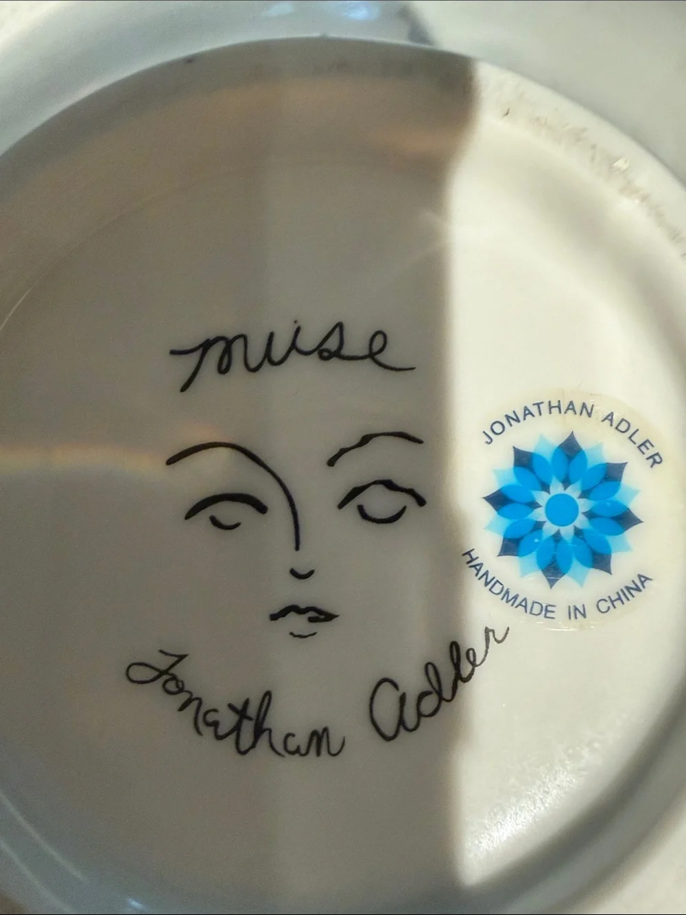 Jonathan Adler White Ceramic Lip Bowl